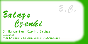 balazs czenki business card